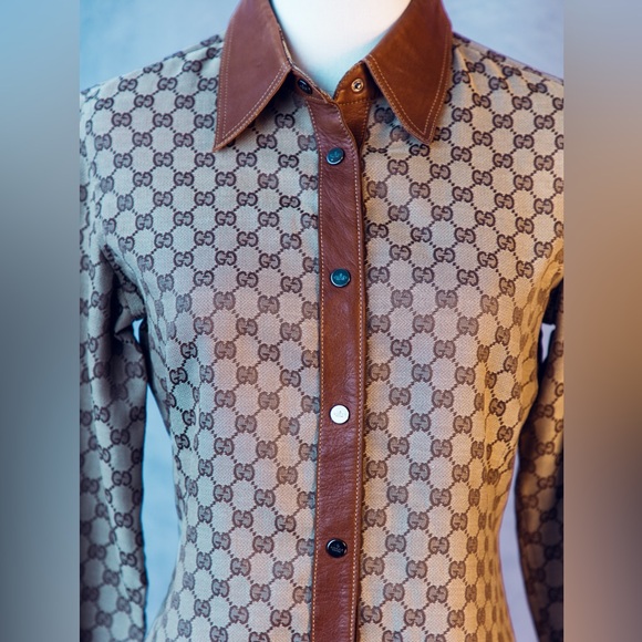 Vintage Tom Ford auth- Gucci Vintage Tom Ford Monogramed top - Picture 5 of 8